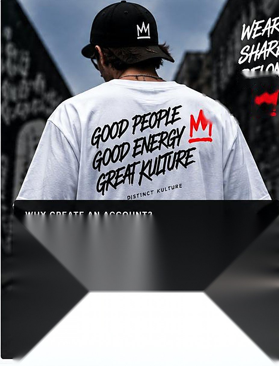 Model wearing a Distinct Kulture t-shirt